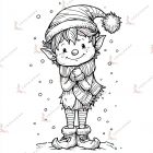 dibujos navideños para colorear elf