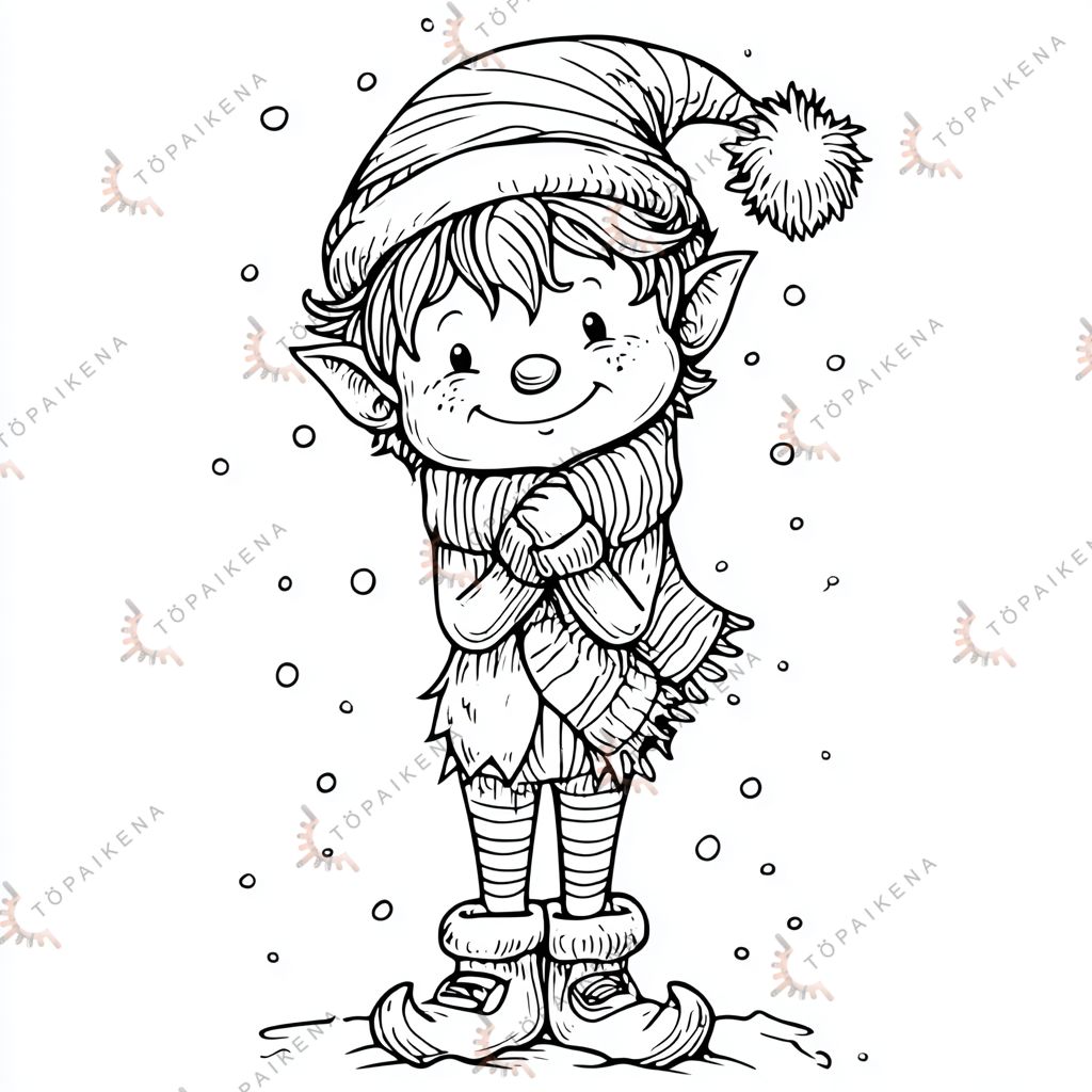 dibujos navideños para colorear elf