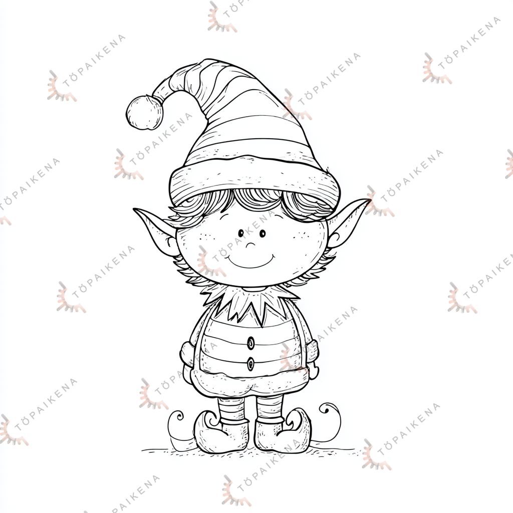 dibujos navideños para colorear elfo