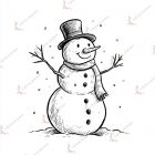 dibujos navideños para colorear muñeco de nieve