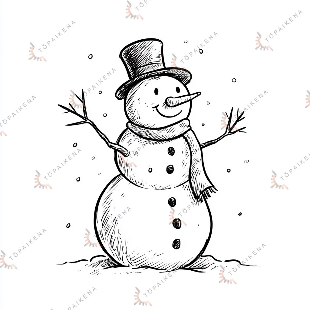 dibujos navideños para colorear muñeco de nieve