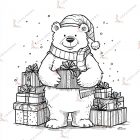 dibujos navideños para colorear oso polar