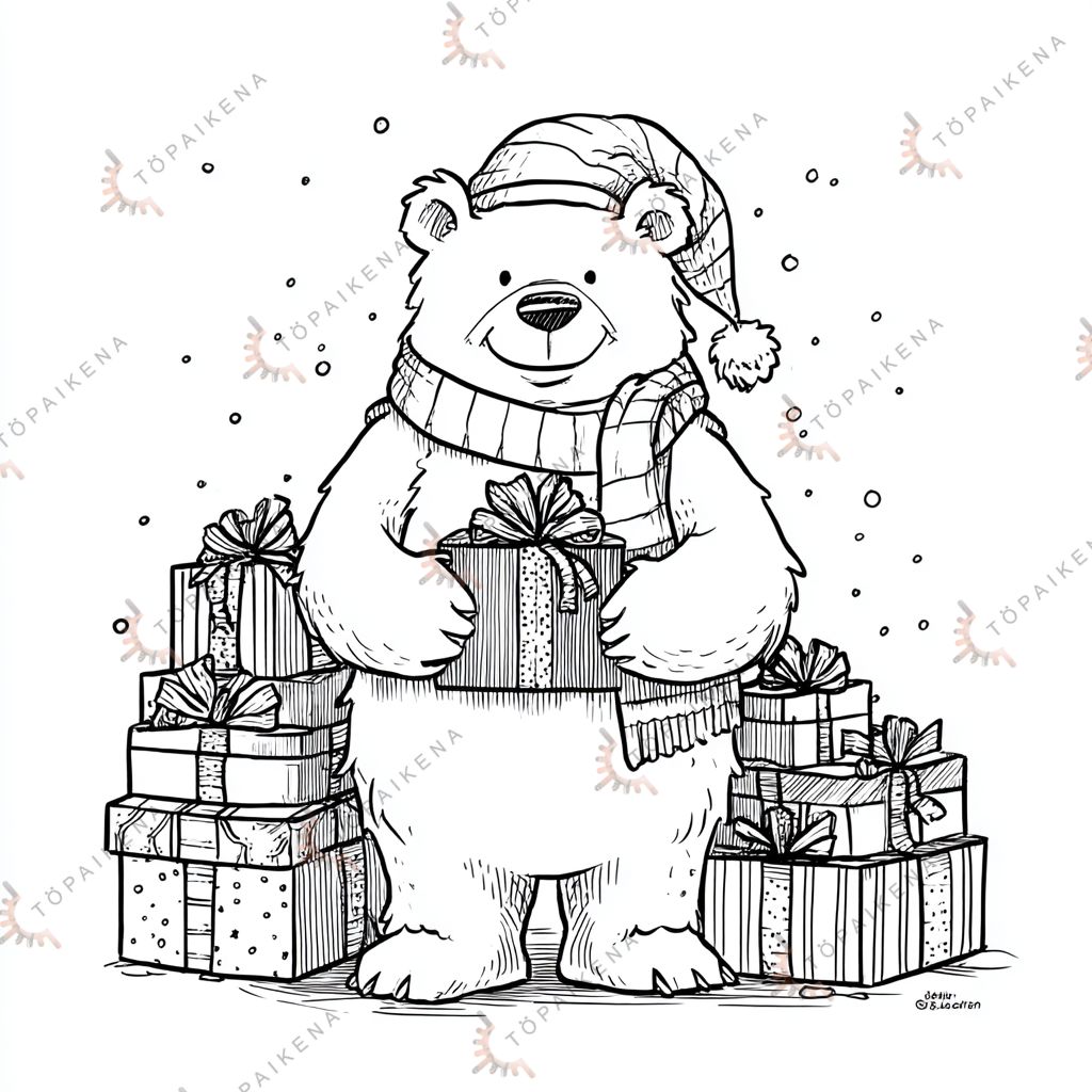 dibujos navideños para colorear oso polar