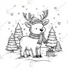 dibujos navideños para colorear reno