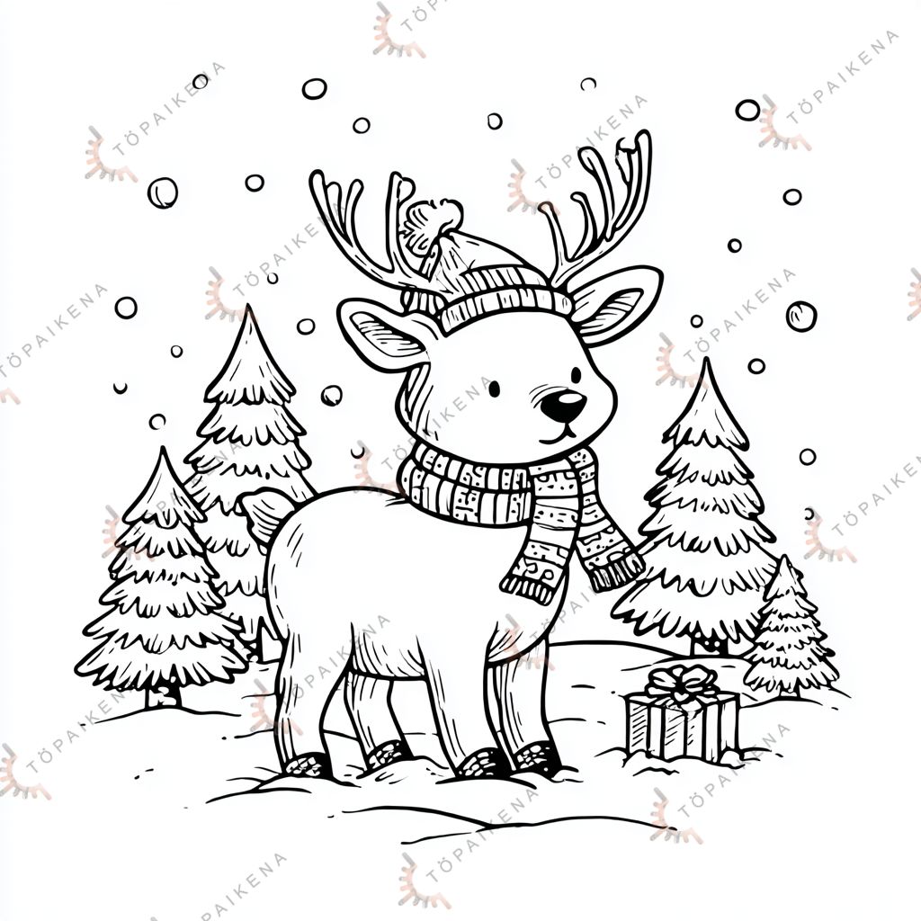 dibujos navideños para colorear reno
