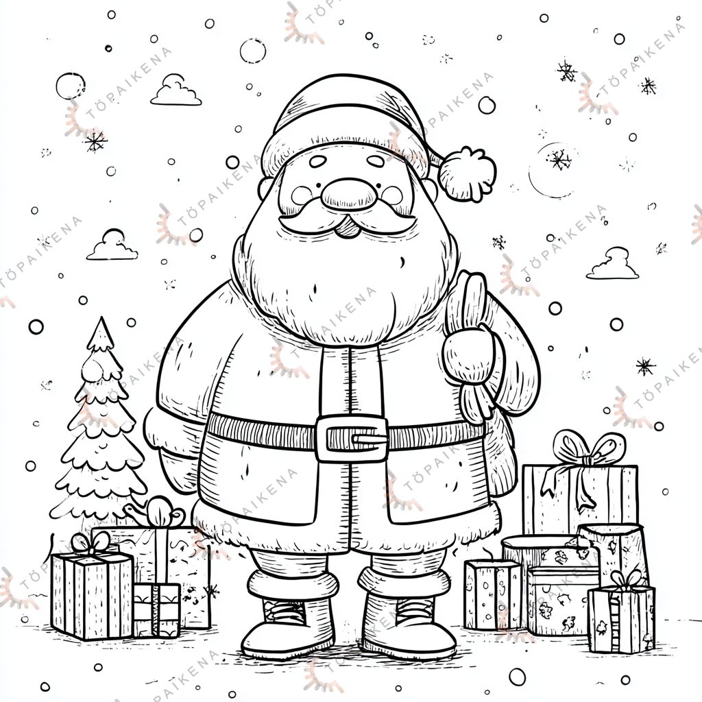 dibujos navideños para colorear santa claus