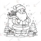 dibujos navideños para colorear santa con regalos