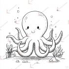 animales para colorear acuaticos kawaii