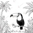 animales para colorear en casa de la selva